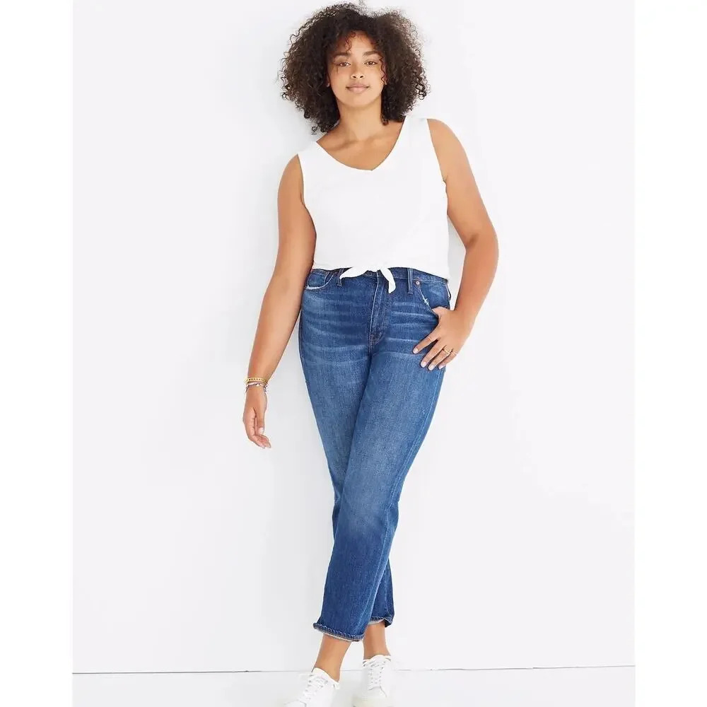 Everlane Womens High Rise Slim Boy Jean Size 24 Medium Wash